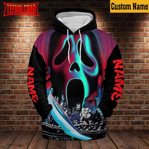 Custom Name Scary Movie Hoodie Shirt, Halloween 3D Hoodies Spooky Season
