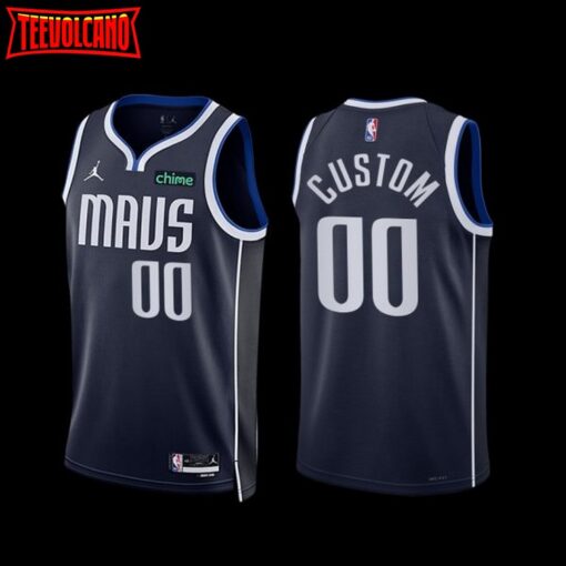 Dallas Mavericks Custom 2022-23 Statement Edition Jersey Navy