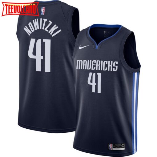 Dallas Mavericks Dirk Nowitzki 2020 Navy Statement Jersey