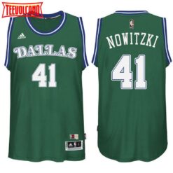 Dallas Mavericks Dirk Nowitzki Green Throwback Jersey