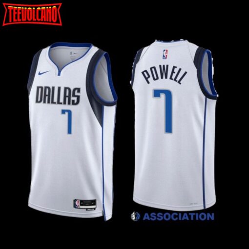 Dallas Mavericks Dwight Powell 2022-23 White Association Edition Jersey