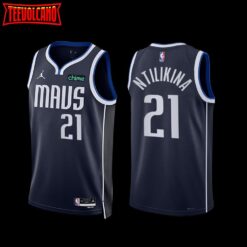 Dallas Mavericks Frank Ntilikina 2022-23 Navy Statement Edition Jersey