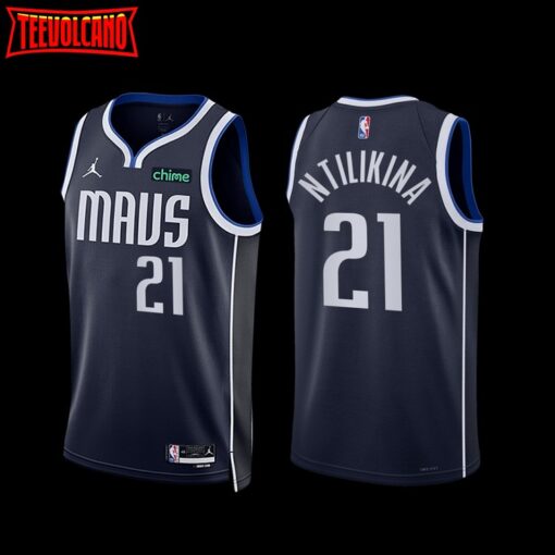 Dallas Mavericks Frank Ntilikina 2022-23 Navy Statement Edition Jersey