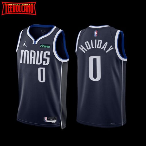 Dallas Mavericks Justin Holiday 2022-23 Statement Edition Jersey Navy