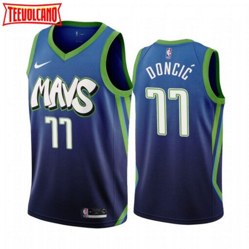 Dallas Mavericks Luka Doncic 2020 Blue City Jersey