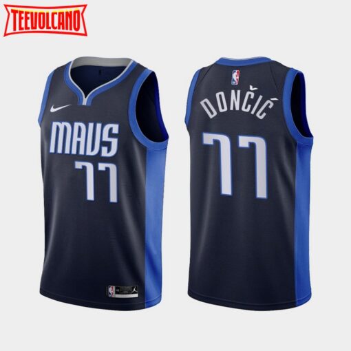 Dallas Mavericks Luka Doncic 2021 Earned Navy Jersey