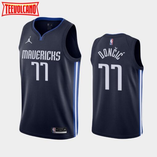 Dallas Mavericks Luka Doncic 2021 Navy Statement Jersey