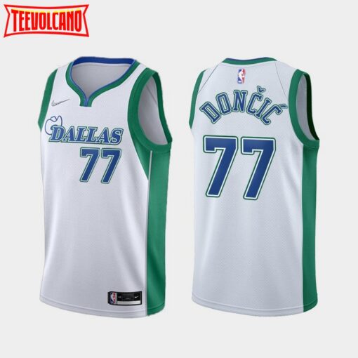 Dallas Mavericks Luka Doncic 2022 City Throwback White Jersey