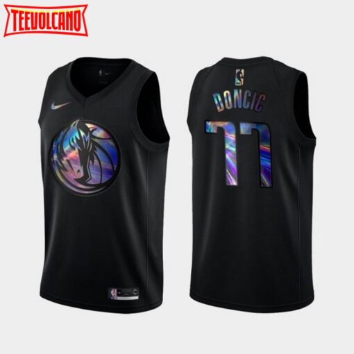 Dallas Mavericks Luka Doncic Black Iridescent Holographic