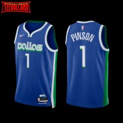 Dallas Mavericks Theo Pinson 2022-23 City Edition Jersey Blue