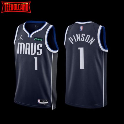 Dallas Mavericks Theo Pinson 2022-23 Navy Statement Edition Jersey