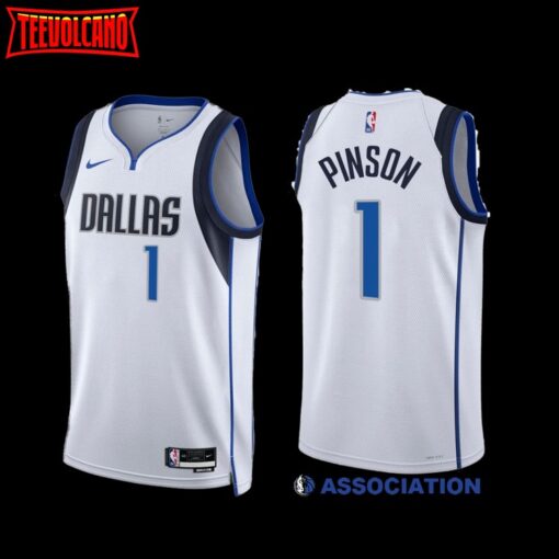 Dallas Mavericks Theo Pinson 2022-23 White Association Edition Jersey