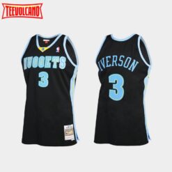 Denver Nuggets Allen Iverson Black Reload 2.0 Throwback Jersey