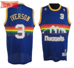 Denver Nuggets Allen Iverson Blue Throwback Jersey