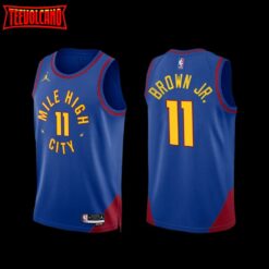 Denver Nuggets Bruce Brown Jr. 2022-23 Statement Edition Mile High City Jersey Blue