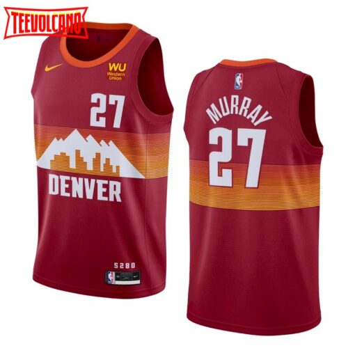 Denver Nuggets Jamal Murray 2021 City Orange Jersey