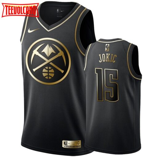 Denver Nuggets Nikola Jokic Black Golden Edition Jersey