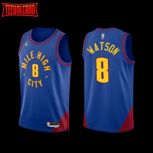 Denver Nuggets Peyton Watson 2022-23 Statement Edition Mile High City Jersey Blue