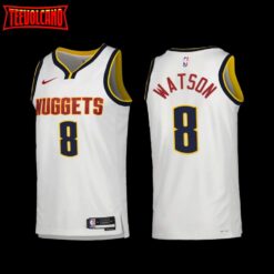 Denver Nuggets Peyton Watson 2022-23 White Association Edition Jersey