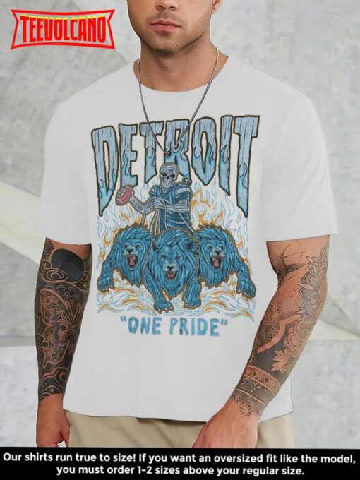 Detroit Lions One Pride shirt, Skeleton Design, Football Shirt