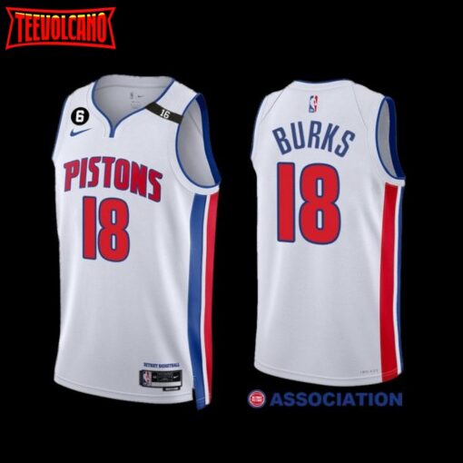 Detroit Pistons Alec Burks 2022-23 Association Edition Jersey White