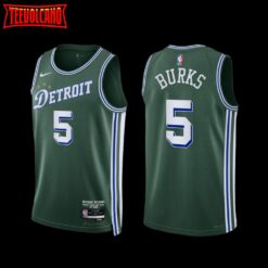 Detroit Pistons Alec Burks 2022-23 City Edition Jersey Green