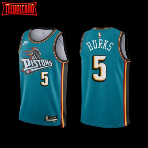 Detroit Pistons Alec Burks 2022-23 Classic Edition Jersey Teal