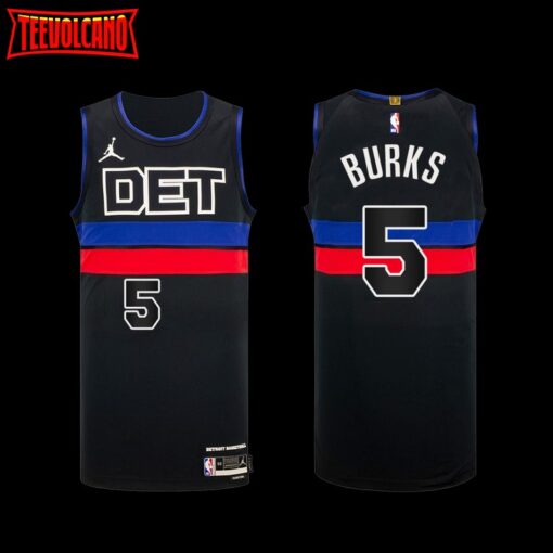 Detroit Pistons Alec Burks Statement Edition Black Jersey