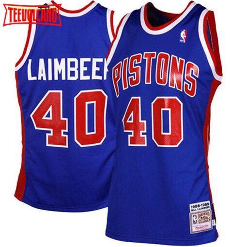 Detroit Pistons Bill Laimbeer Blue Throwback Jersey