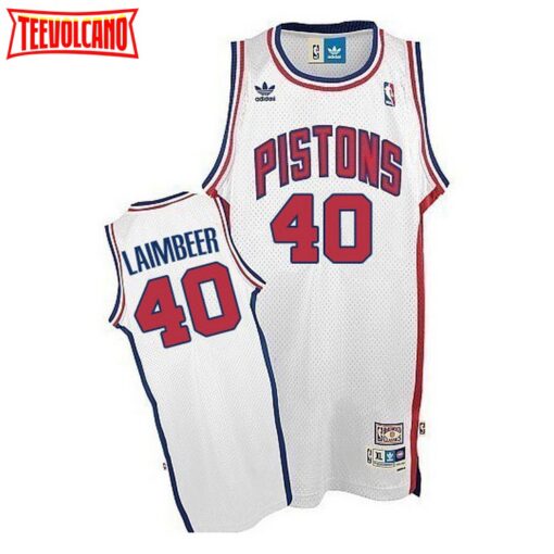 Detroit Pistons Bill Laimbeer White Throwback Jersey