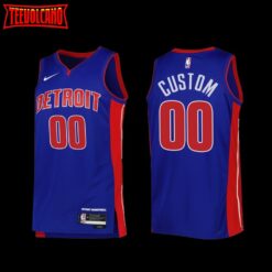 Detroit Pistons Custom 2022-23 Icon Edition Jersey Blue