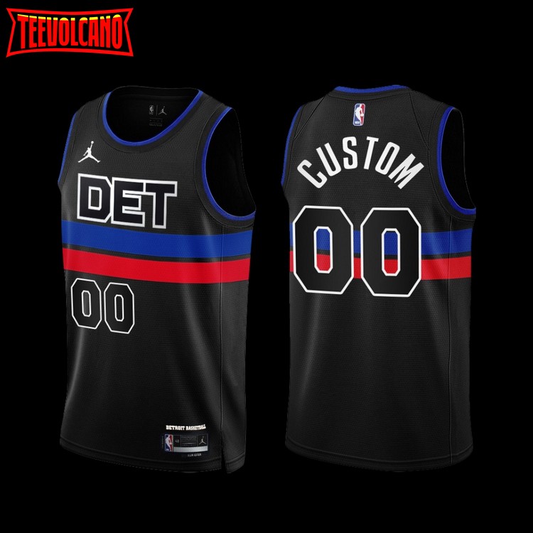 Detroit Pistons Custom 2022-23 Statement Edition Jersey Black