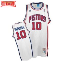Detroit Pistons Dennis Rodman White Throwback Jersey