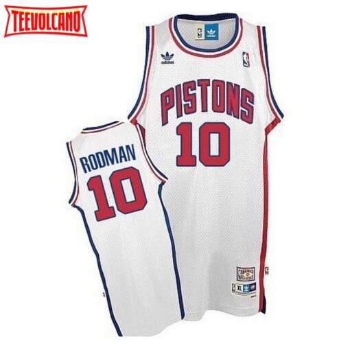 Detroit Pistons Dennis Rodman White Throwback Jersey