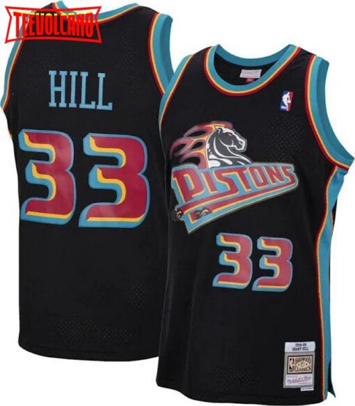 Detroit Pistons Grant Hill Black 1998-99 Throwback Jersey