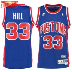 Detroit Pistons Grant Hill Blue Throwback Jersey