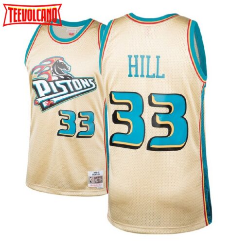 Detroit Pistons Grant Hill Cream 1998 1999 Throwback Jersey