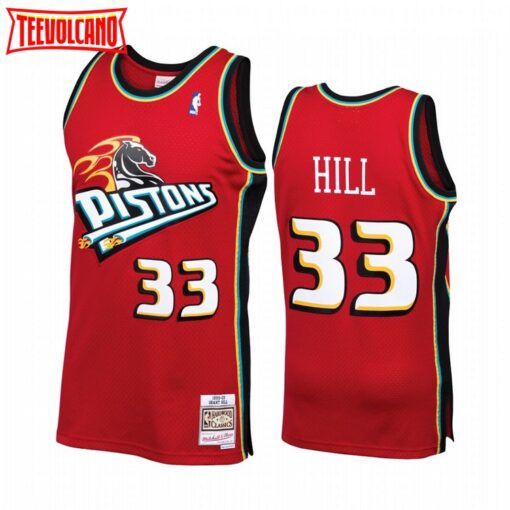 Detroit Pistons Grant Hill Red Throwback Jersey