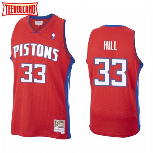 Detroit Pistons Grant Hill Red Vintage Jersey