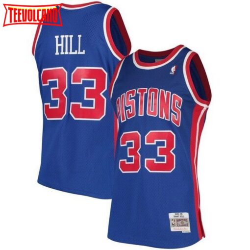 Detroit Pistons Grant Hill Royal 1995-96 Throwback Jersey