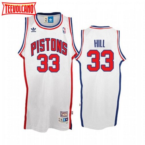 Detroit Pistons Grant Hill White Throwback Jersey