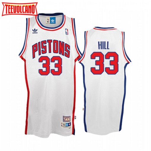 Detroit Pistons Grant Hill White Throwback Jersey