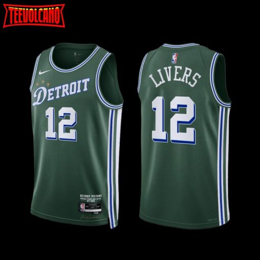 Detroit Pistons Isaiah Livers 2022-23 City Edition Jersey Green
