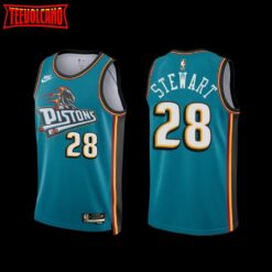 Detroit Pistons Isaiah Stewart 2022-23 Classic Edition Jersey Teal