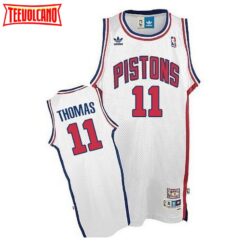 Detroit Pistons Isiah Thomas White Throwback Jersey