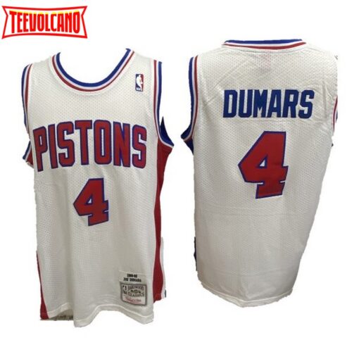 Detroit Pistons Joe Dumars White 1988 1989 Throwback Jersey