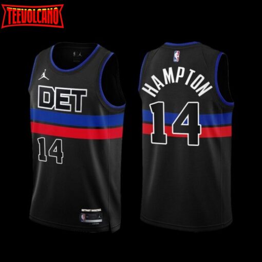 Detroit Pistons RJ Hampton 2022-23 Statement Edition Jersey Black