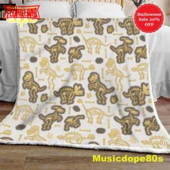 Dinosaur Skeletons and Fossils Bones Halloween Sofa Fleece Throw Blanket