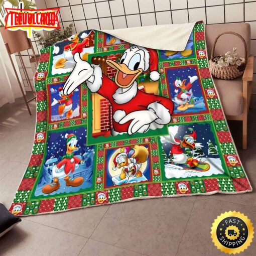 Disney Christmas  Donald Duck Funny Disney Christmas Blanket