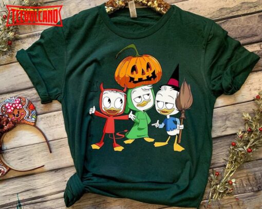 Disney Huey Dewey And Louie Trick or Treat Halloween Pumpkin Shirt